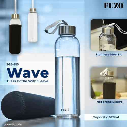 500ml round glass bottle with sleeve