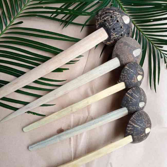 Natural coconut shell spoon