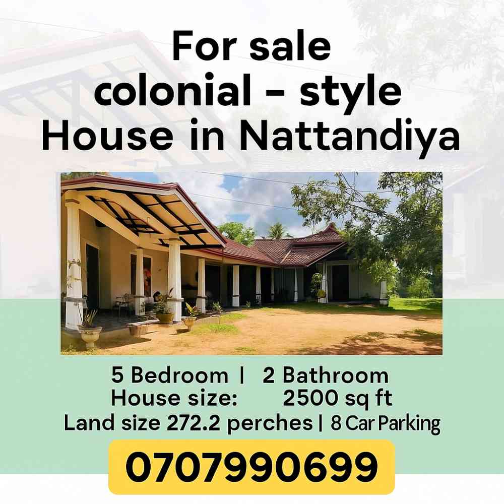 Colonial style House for sale in nattandiya