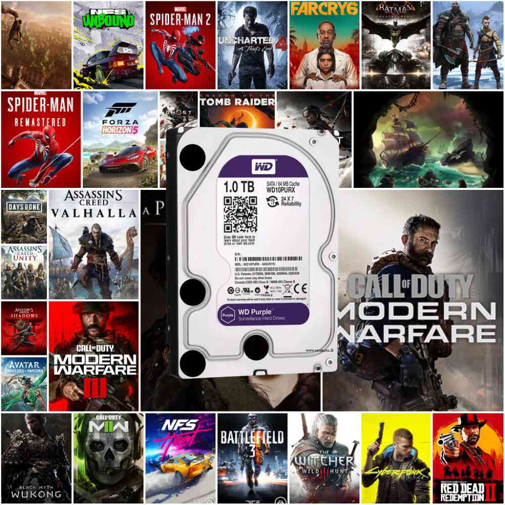 1Tb hard disk with games
