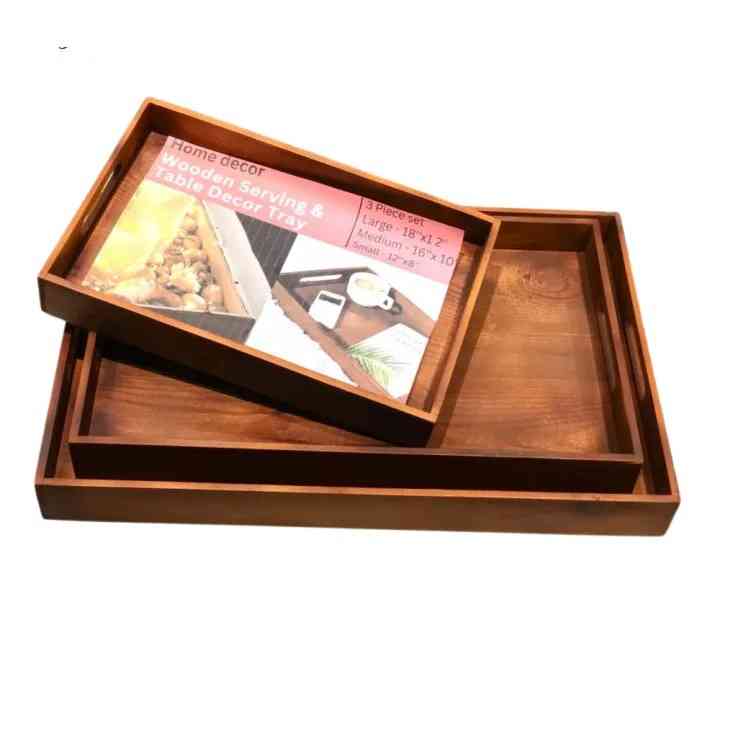 MDF 3 Pcs wooden serving tray