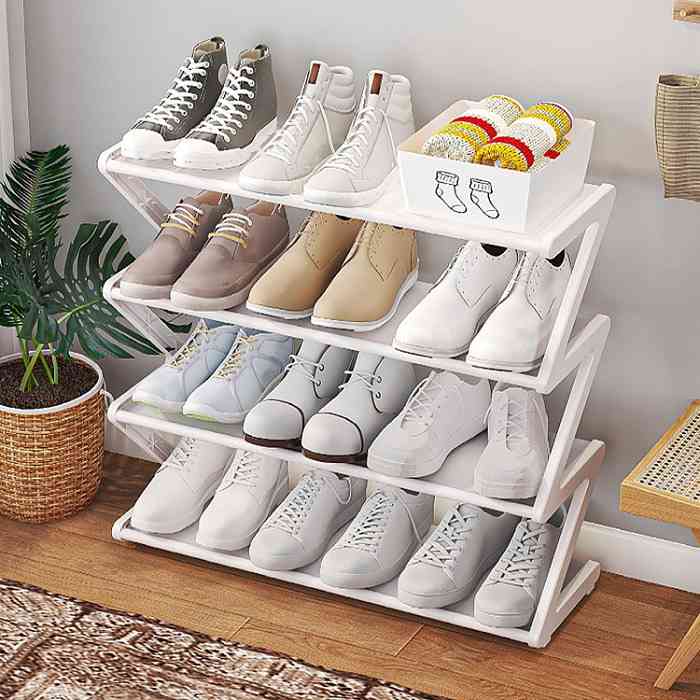 Z shape shoe rack