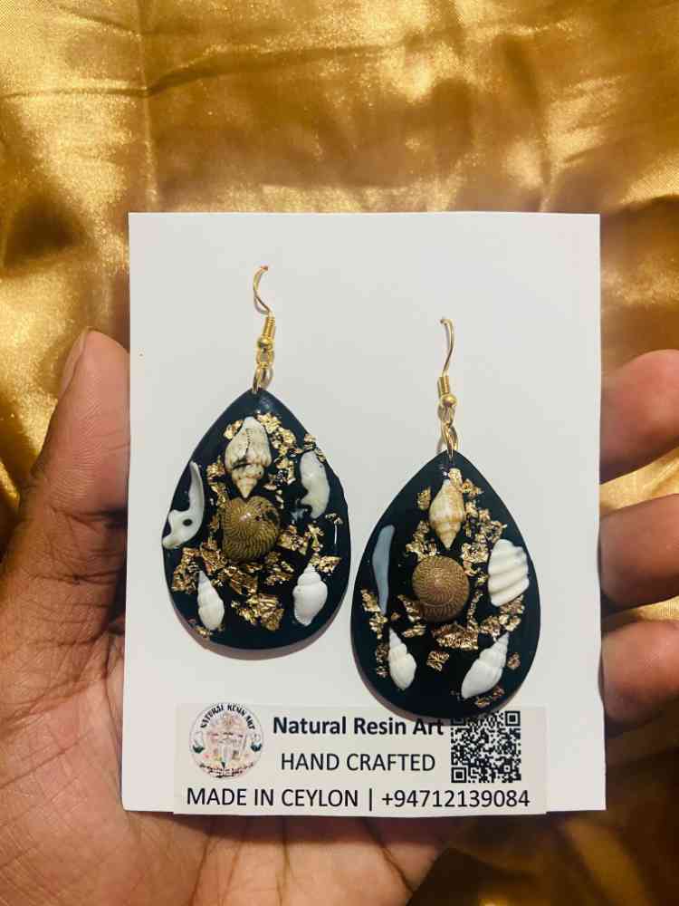 Handmade resin drop earrings