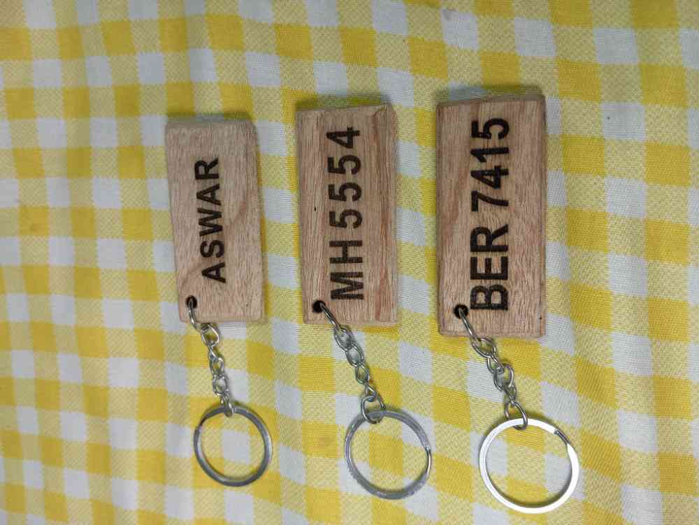 Wood key tag