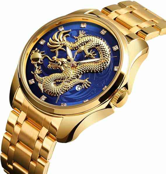 Skmei golden dragon men's watch