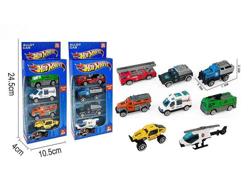 4 Pcs die-cast metal car