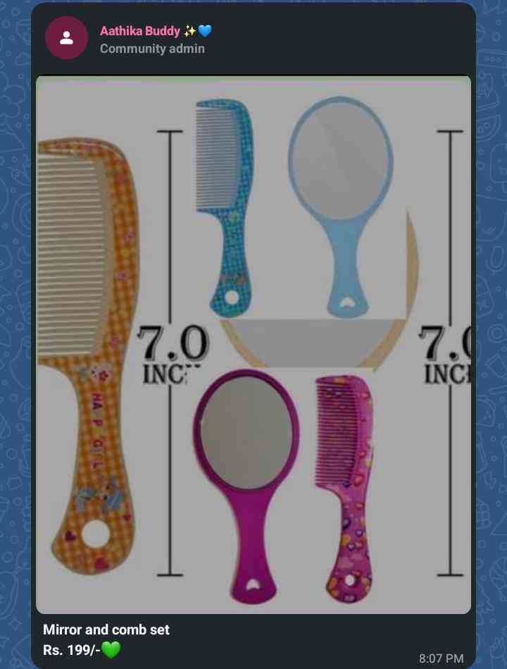 Mirror & comb set