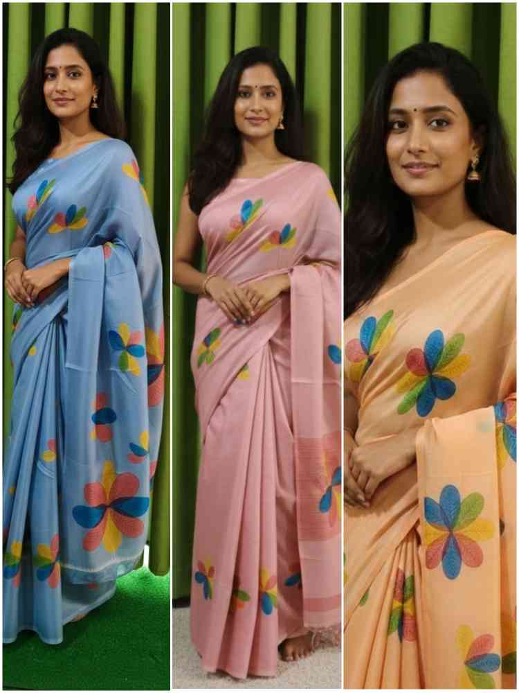 Softy linen saree