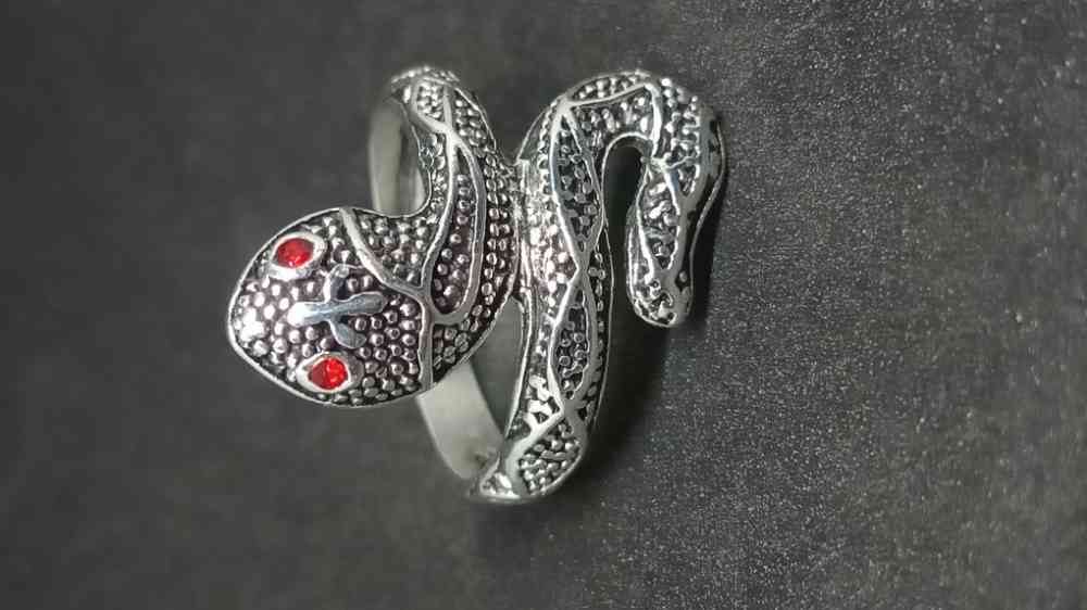 Silver plated snake ring