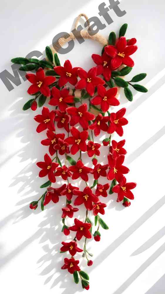 Artificial flower wall art