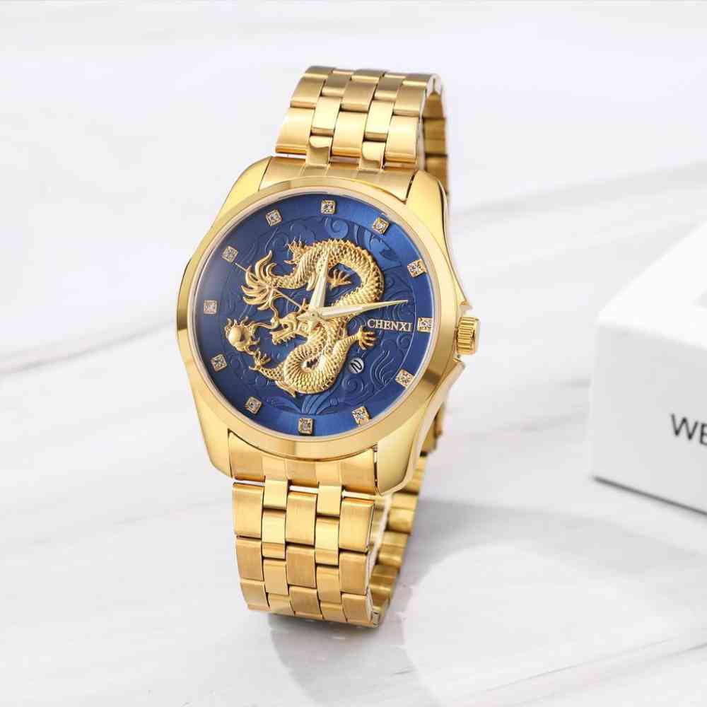 Fashion gold dragon luxury watch for men 