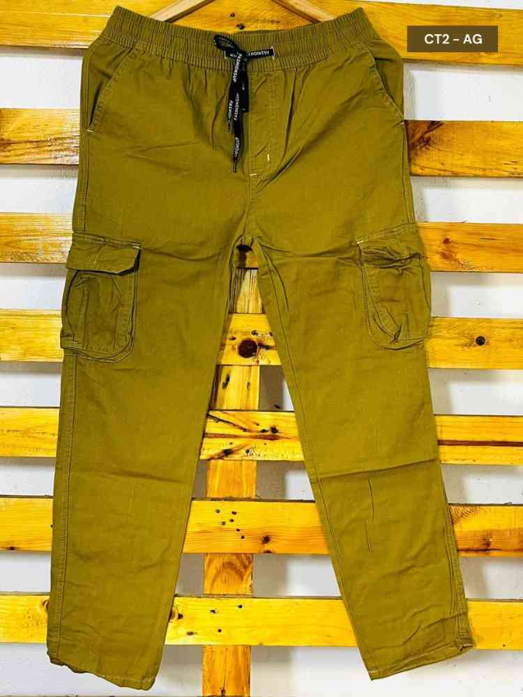 Cotton and denim trousers