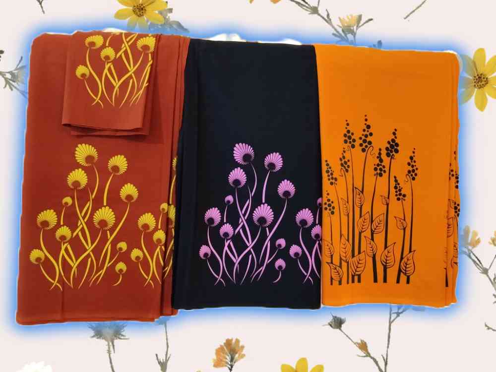 Elegant cotton sarees with traditional border