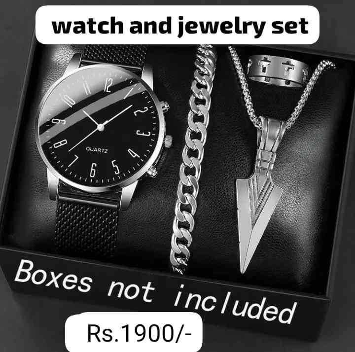 Men's watch and jewelery set