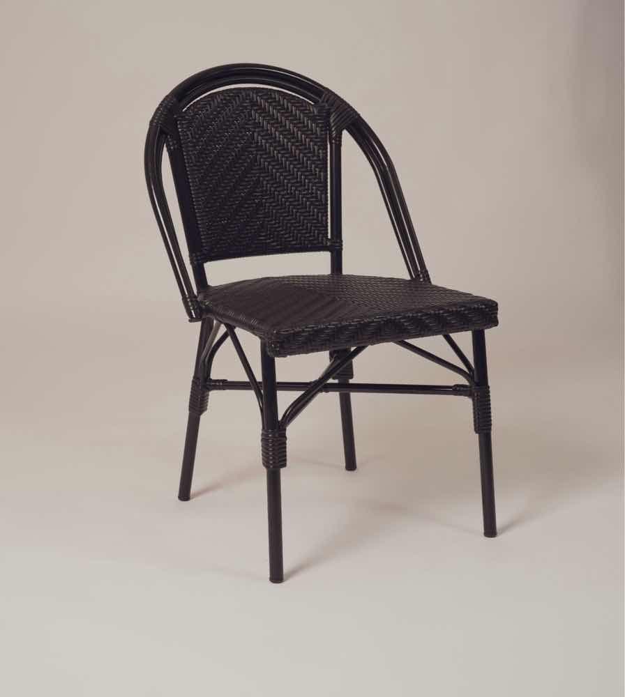 Woven outdoor dining chair – black edition