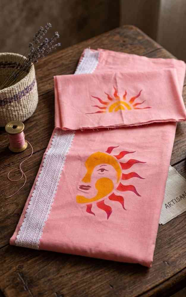 Hand painted voil saree
