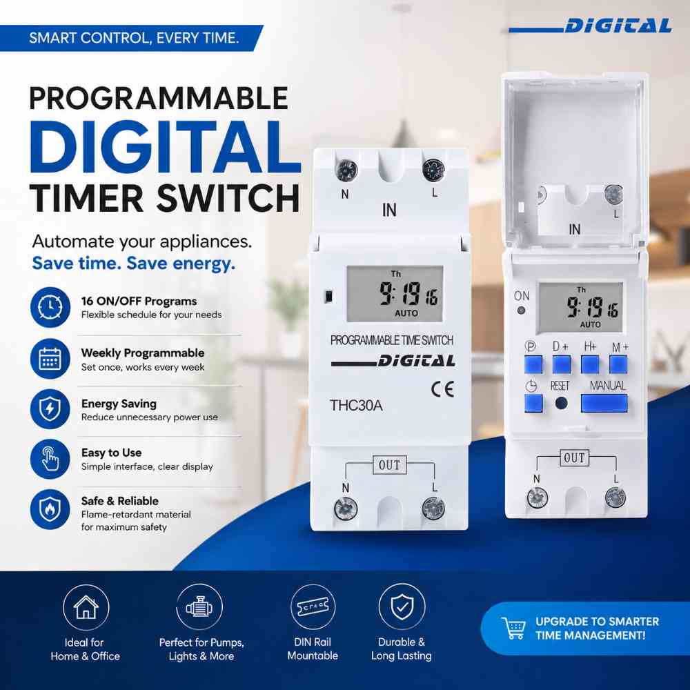 Programmable digital time switch 30A/220V AC