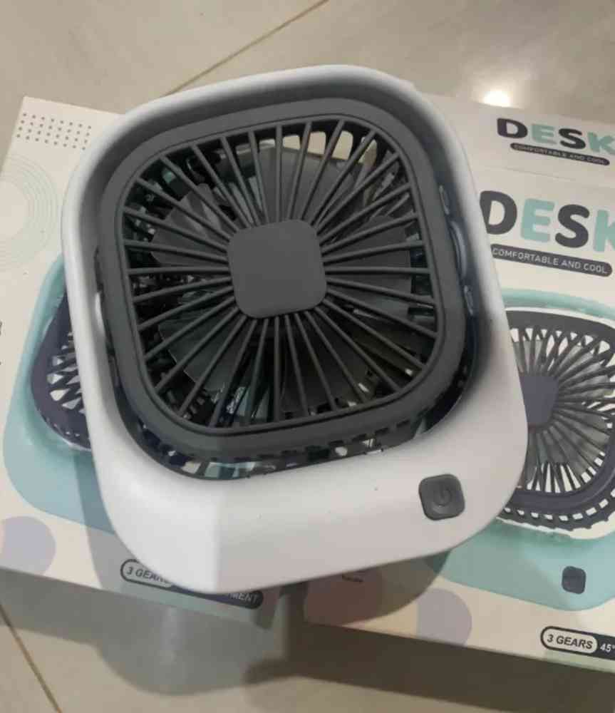 Portable square USB rechargeable mini desk fan