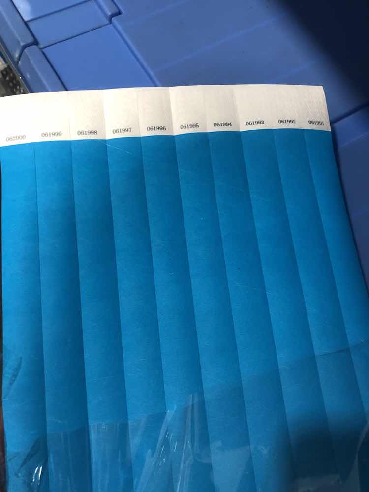 Tyvek paper wristbands