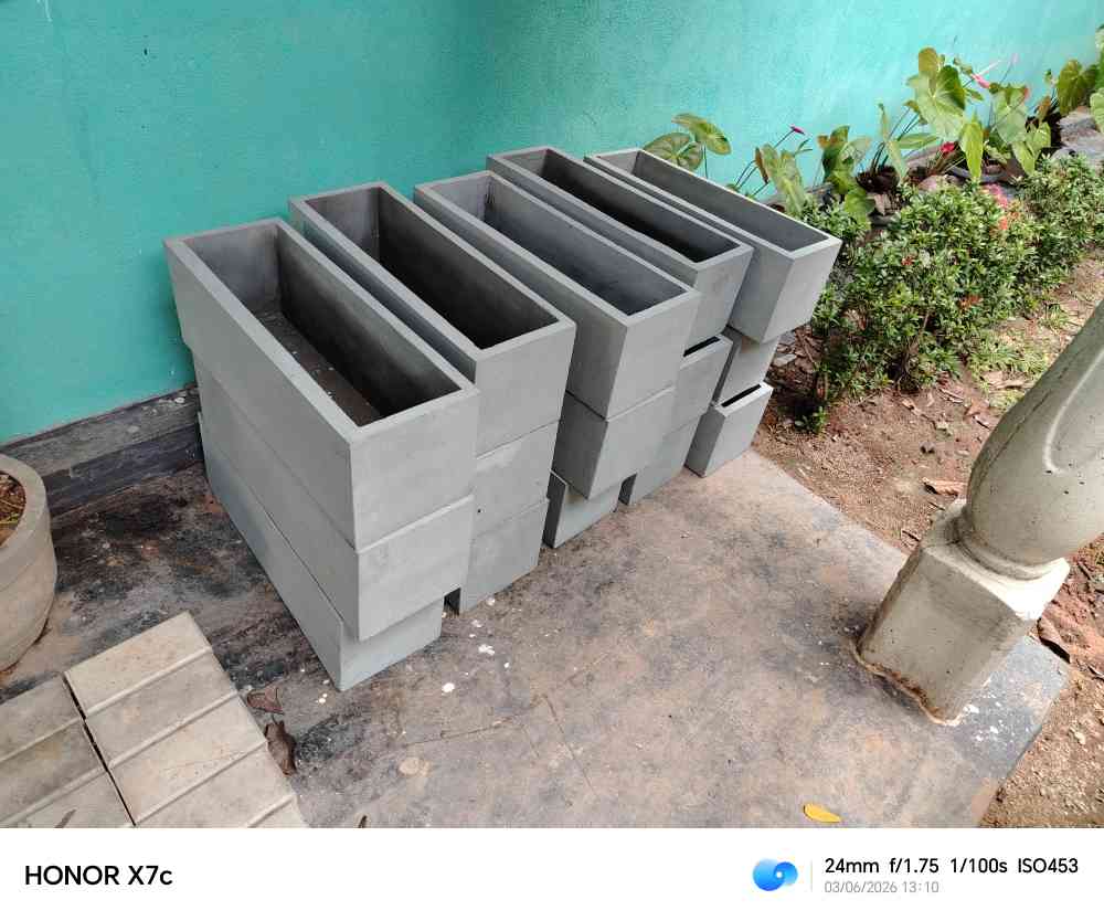 Cement product 24x8x8" rectangular type pots