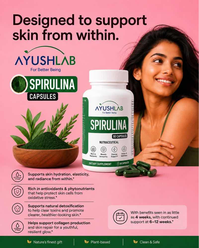 Spirulina super food capsules