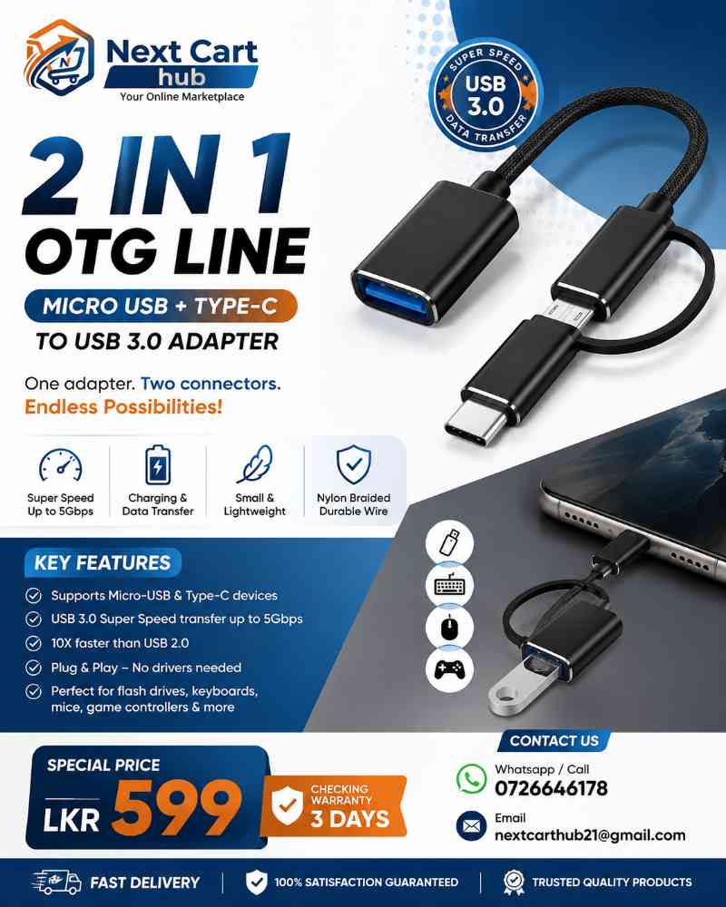 USB 3.0 2 In 1 OTG adapter cable