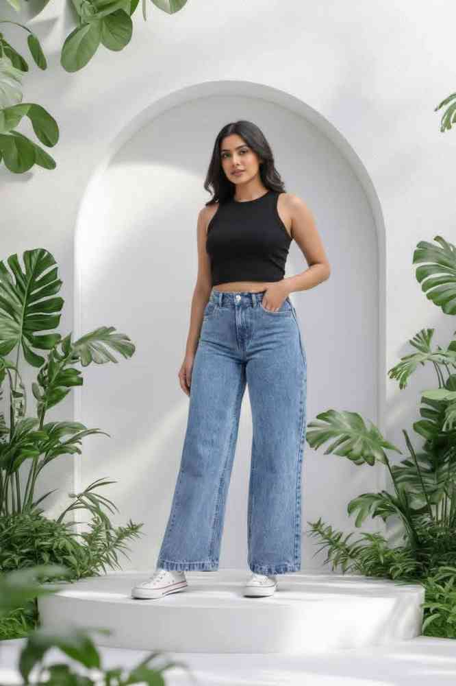 Girl's wide leg denim