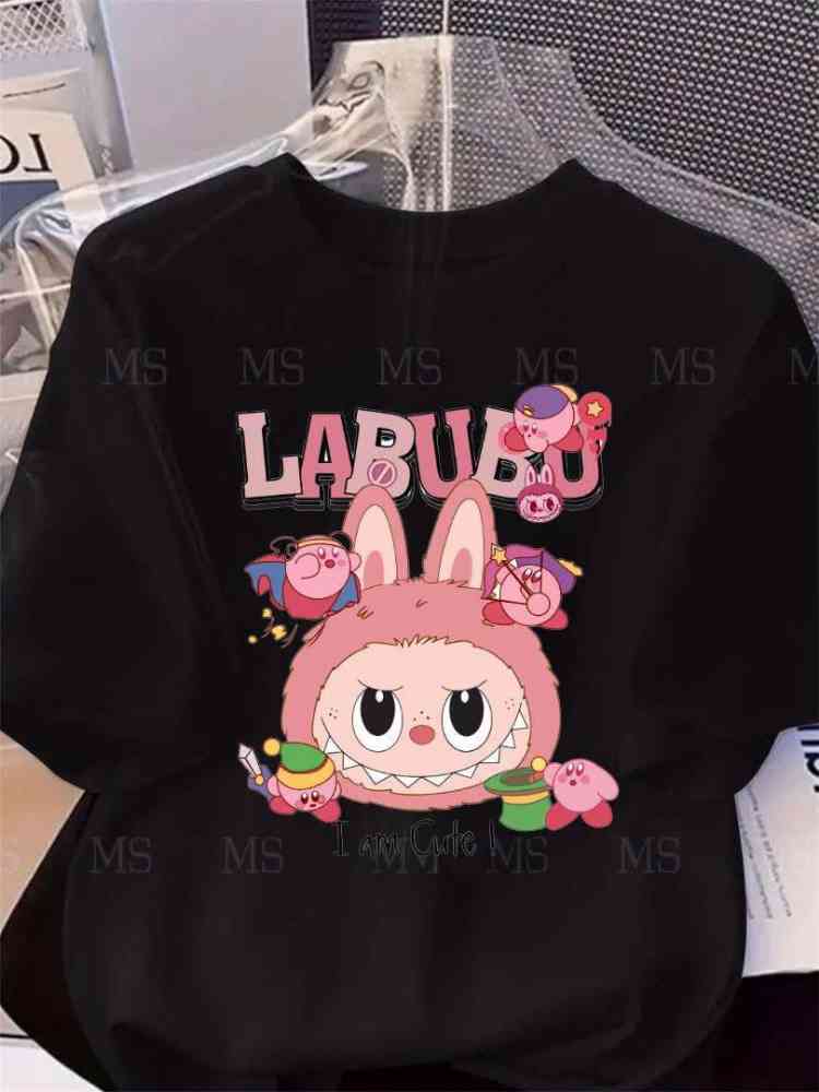 Girls DTF printed labubu t-shirts
