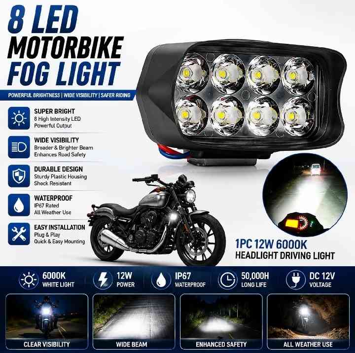 8 LED Motorbike fog light