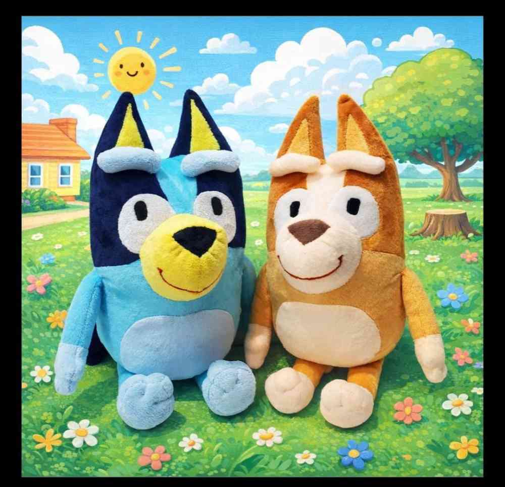 Handmade soft toy bluey bingo