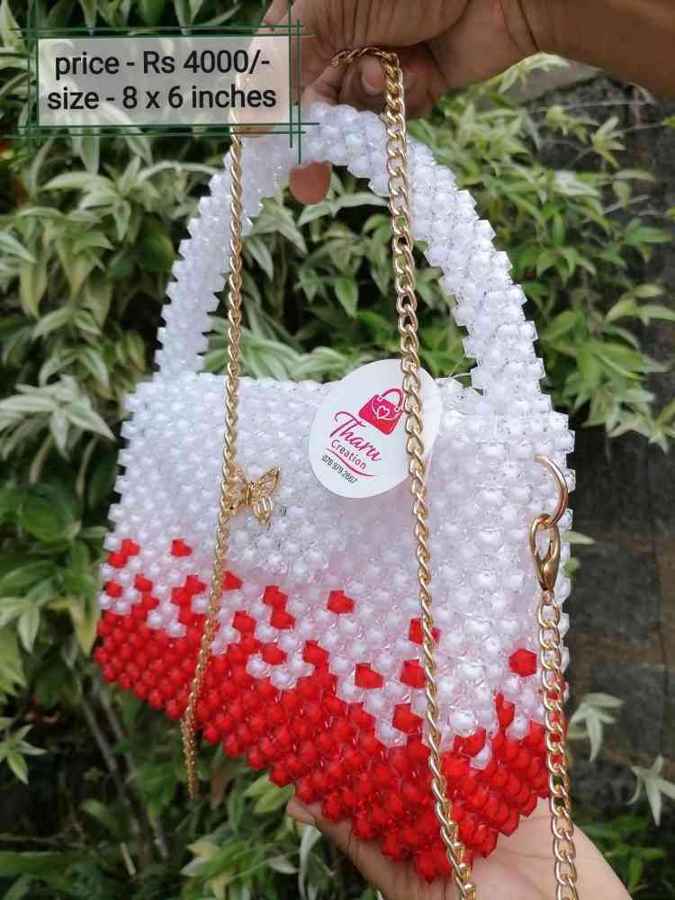 Cristal beads handmade ladies bag