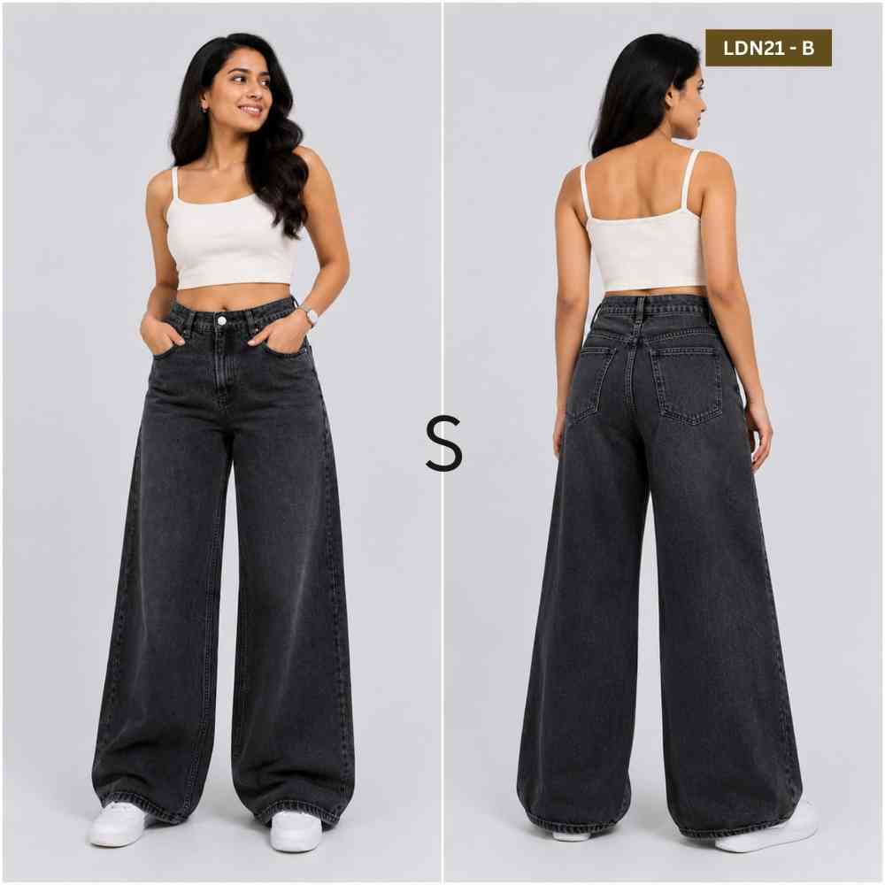Ladies wide leg denim