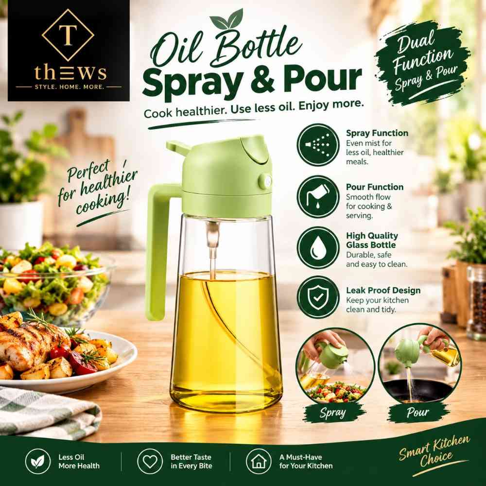 Oil bottle spray and pour
